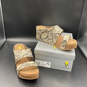Volatile Justify Natural Multi Python Wedge Sandals